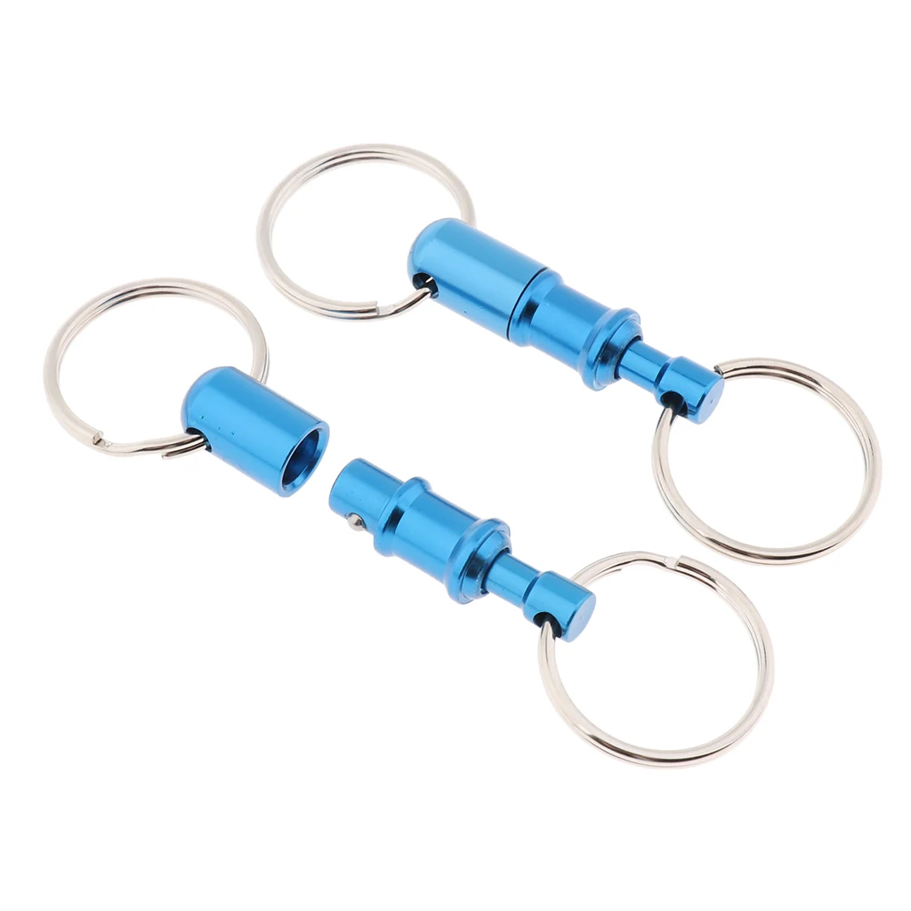 2Pcs/pack Key Chain Key Ring Quick Release Keychain Pull-Apart Removable Keyring with Two Heavy Duty Split Rings Key Accessories