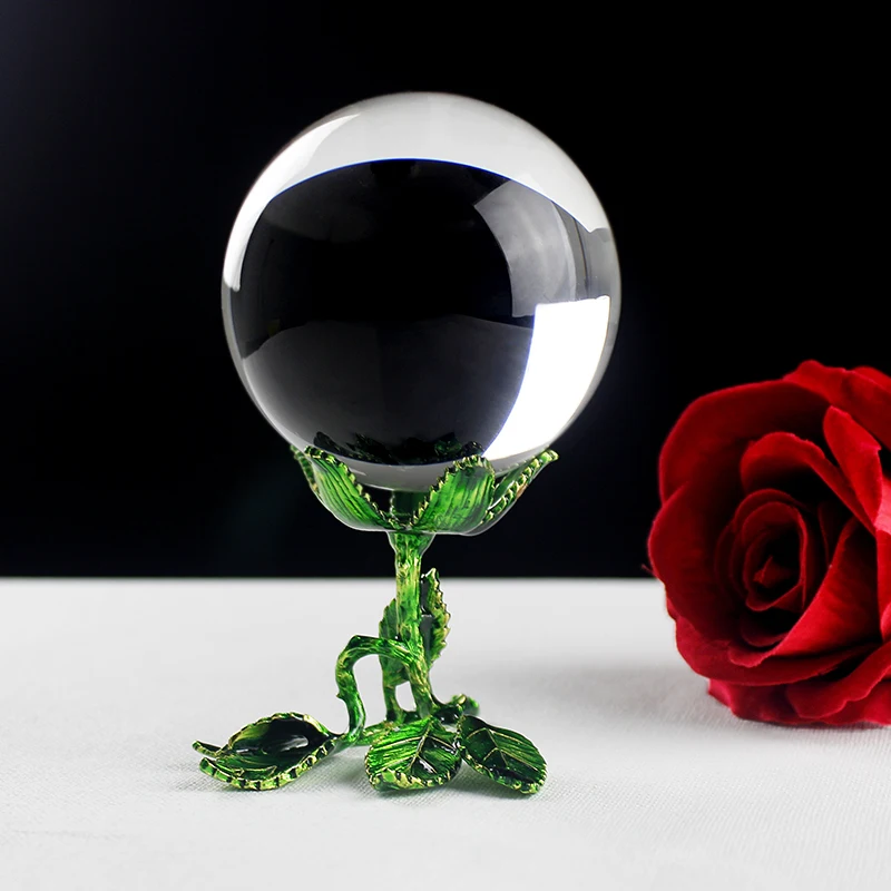 Crystal Ball Base Green Metal Flower Stand Display Photography Lens Ball Base Decorative Ball Holder Model Home Decor