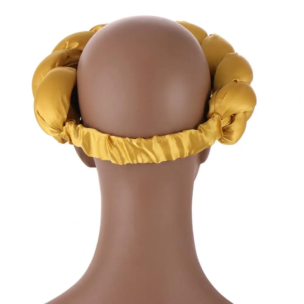 Headwear Women Headband Handmade Exaggerated Headdress Thick Solid Color Head Wrap Hair Holder Washing Face Hairband