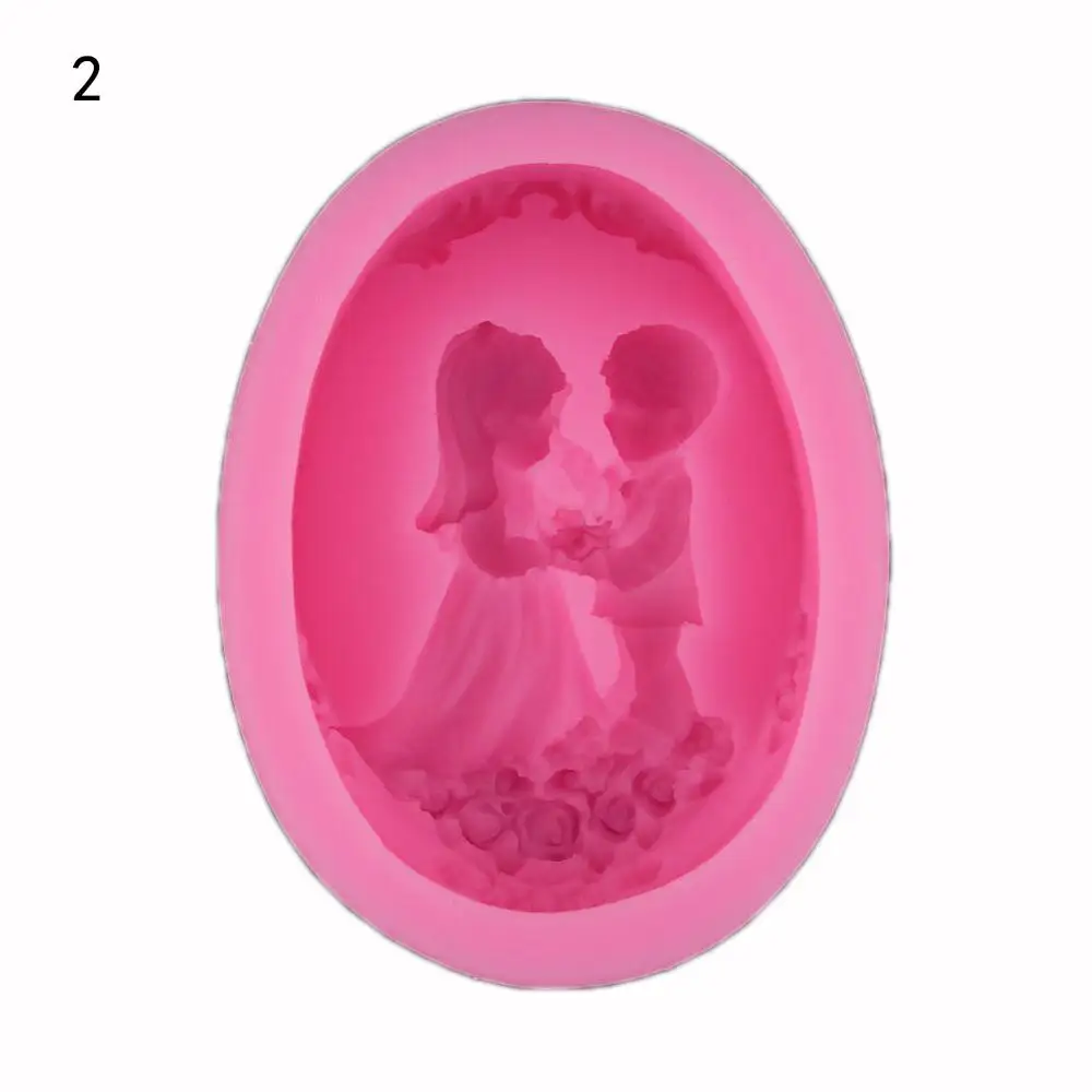 Bride and Groom Silicone Cake Mold 3D Wedding Blessing Fondant Mould Cake Decorating Tools Chocolate Baking Gumpastes Mold