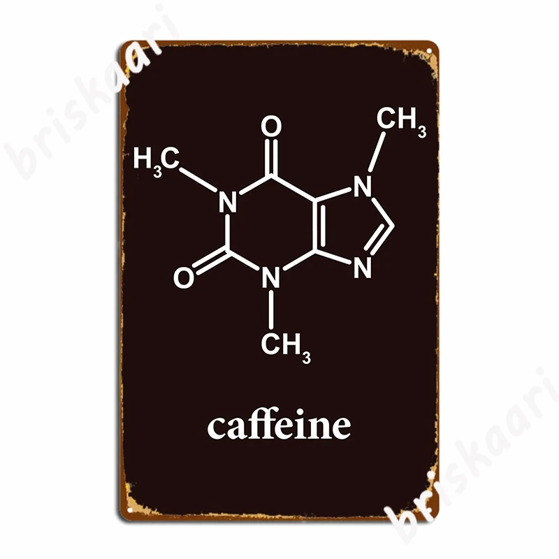 Caffeines Molecule Metal Plaque Poster Cinema Living Room Custom Kitchen Plaques Tin Sign Poster