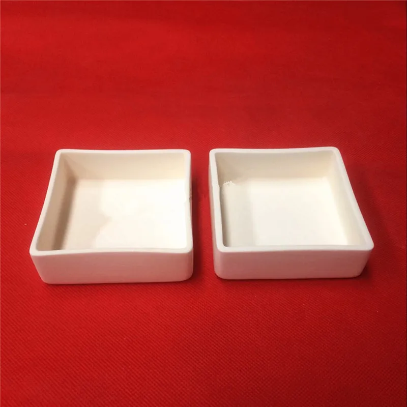 Alumina Rectangular Corundum crucible/90x90x30mm/90x65x30mm/ High temperature resistance/Al2O3 ceramic crucible