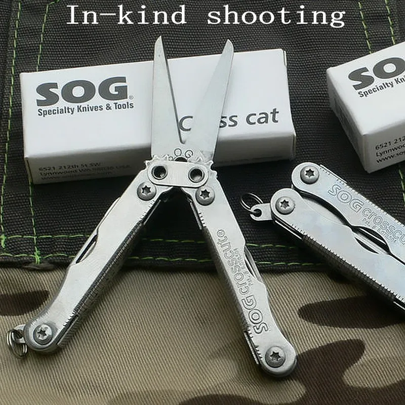 Outdoor Combination Multifunctional Gadget Mini Pliers Stainless Steel Field Sports Survival Portable fFolding Tool EDC Silver