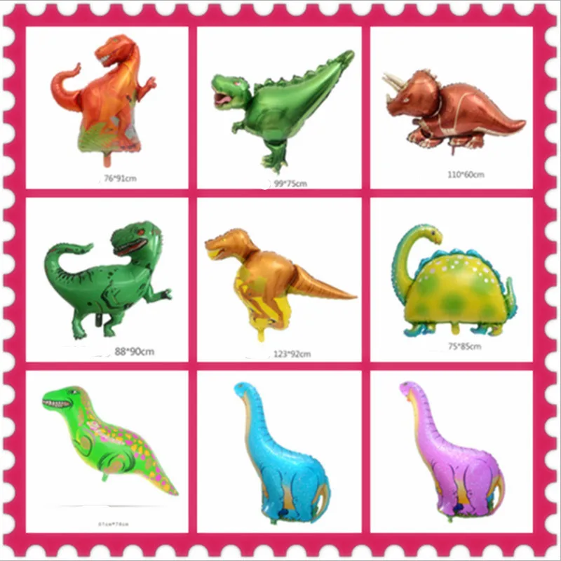 1 unidad 4D Walking Dinosaur Foil Balloon Boy Animal niños Dinosaur Birthday Forest Party Decoration