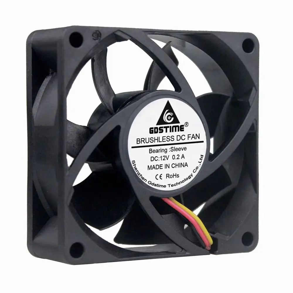 

Gdstime 1 Piece 70mm x 25mm DC Fan 12V 3Pin FG 70x70x25mm PC Computer Cooling Fan 7025 Mute Cooler 3 Lines
