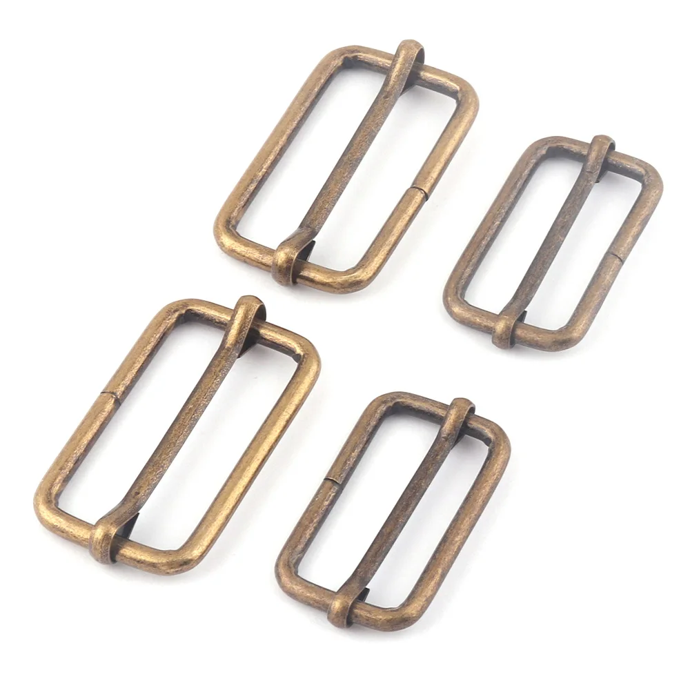 32/38mm Bronze Adjustable Belt Slide Buckles,Vintage Rectangle Metal Purse Buckle,Bag Strap Buckle Handbag Webbing Leather DIY