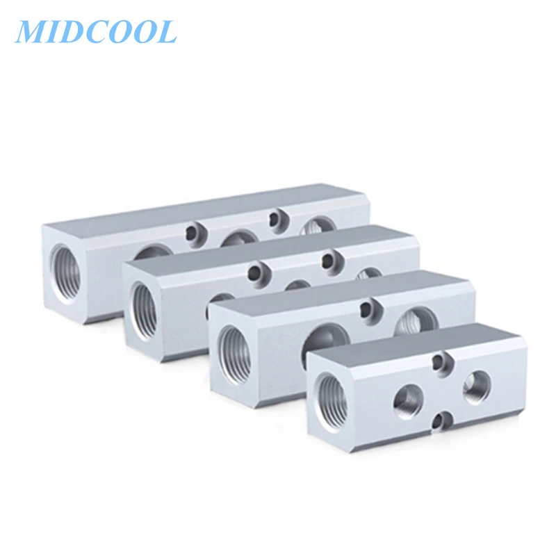 Quick Connector Aluminum Seat with Mounting Holes Large Flow Multi-pipe Air Exhaust Base Trachea Gas Block Distributor 4AL02/04