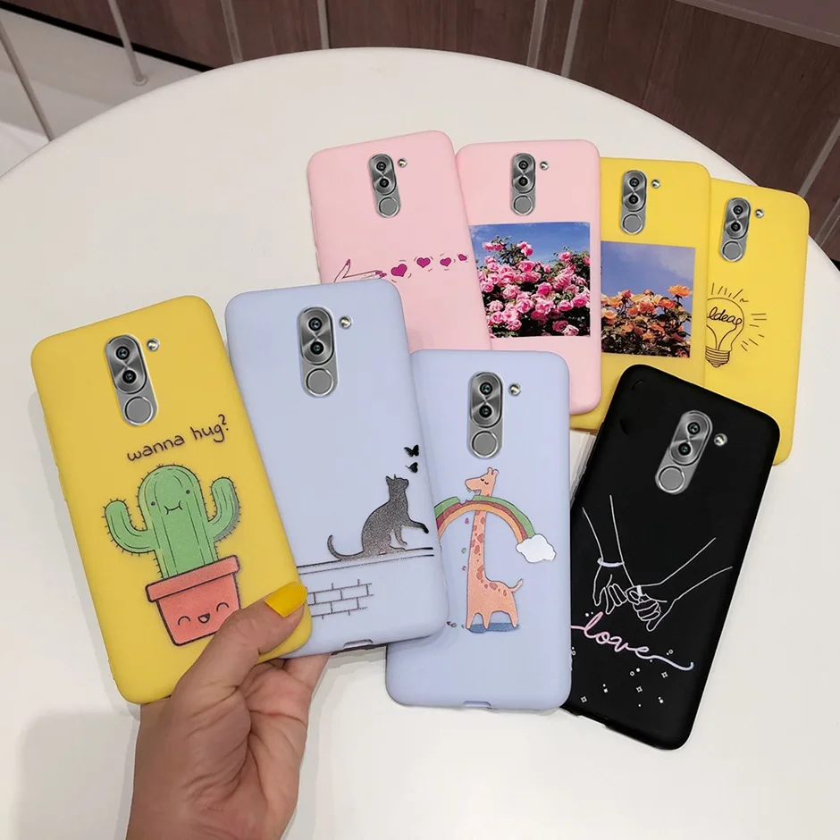 Silikonowe etui Candy do Huawei GR5 2017 Back Cover Lovely Heart Pattern Case do Huawei Mate 9 Lite Cases Couque Honor 6X Funda — zdjęcie 7