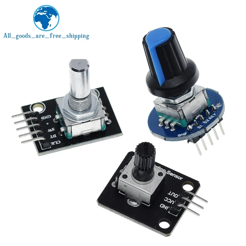 TZT 360 Degrees Rotary Encoder Module Rotary Potentiometer Analog Knob Module KY-040  RV09 Rotary Encoder EC11 Knob Cap