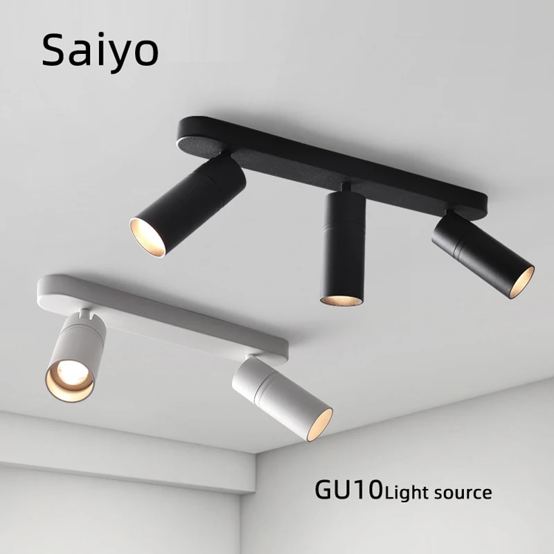 

Saiyo LED Spot lights GU10 MR16 Fitting Aluminum Track Light Rail Led lamp light Kitchen Shop Lamp Ceiling lamp