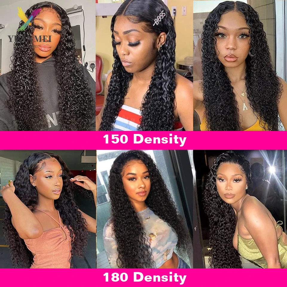 Transparent 13X4 Deep Curly Lace Frontal Wigs For Women Human Hair 30 Inch Lace Front Wig Brazilian Kinky Curly Human Hair Wig