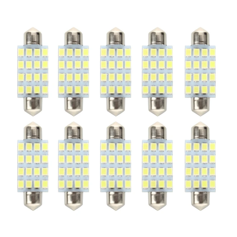 New10 PCS 16 어페도 자동차 전구 LED SMD 3528 42mm-화이트