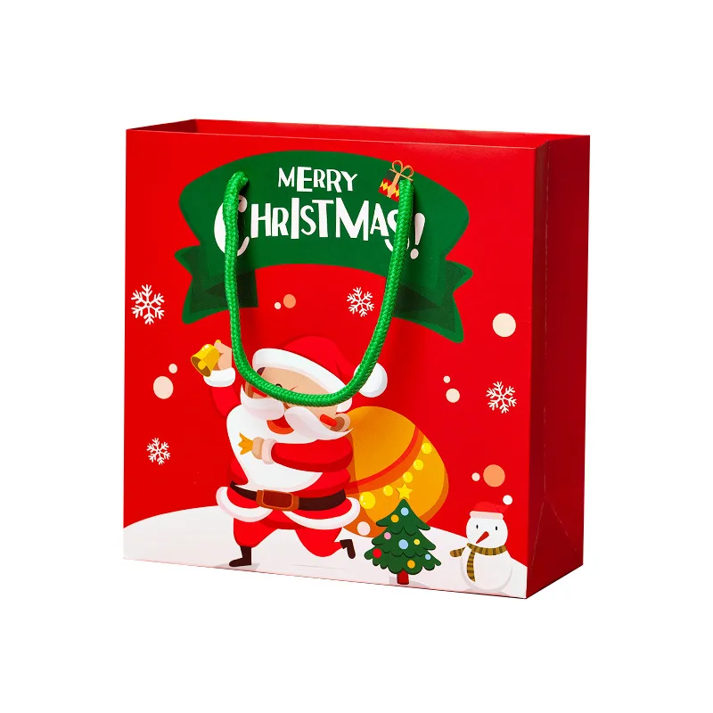 

100pcs/lot Red Christmas Gift Bag Santa Claus gift wrapping bag Christmas Eve Apple packing box Christmas Apple Bag