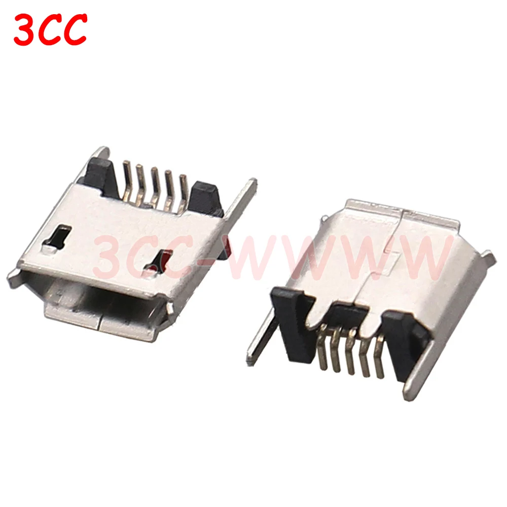 1Pcs Micro Mini USB Jack Socket Charging Port Dock for ZX80-B-5P MICRO USB B Type Vertical SMT 5P Connector