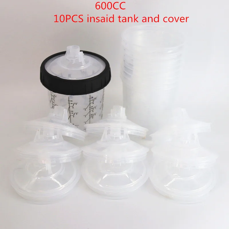 Spray Gun Paint Mixing 10 Pcs Cup Type H/O Quick Cup, spray gun tank pps tank 165/400/600ml  Disposable paint cup