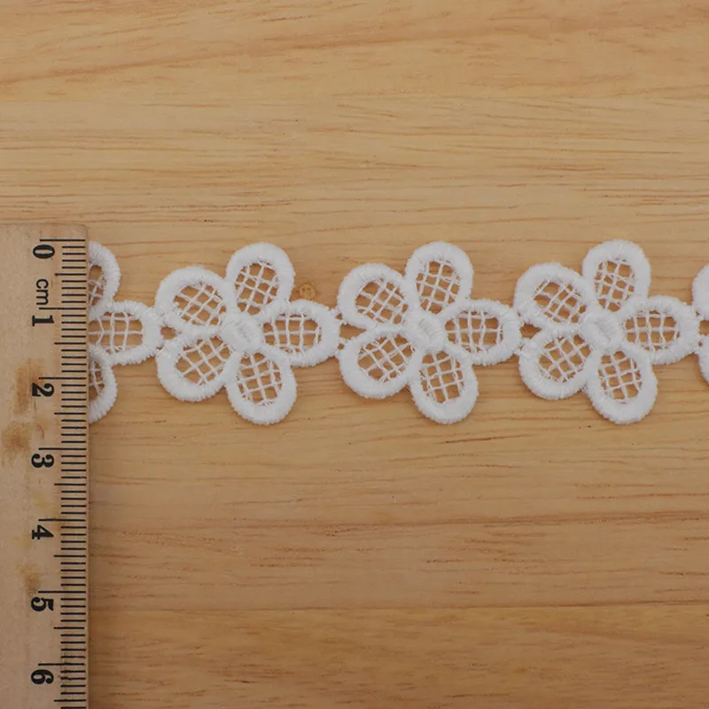 Embroidery Trim High Quality White Hollow Flower Lace Fabric  Handmade Patchwork Ribbon DIY Apparel Sewing Accessories