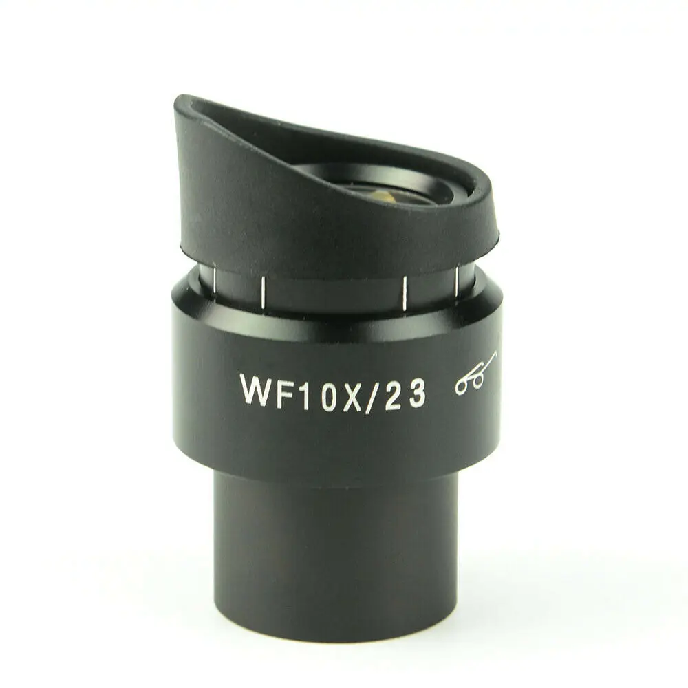 Wide Field 23mm Magnifiction 10x Stereo Microscope Zoom Eyepiece Adjustable Diopter 30mm Dia Microscopio Eyepieces with Eye Cups