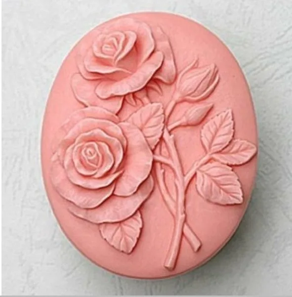 flower  two  rose  Craft Art Silicone Soap mold Craft Molds DIY Handmade soap molds