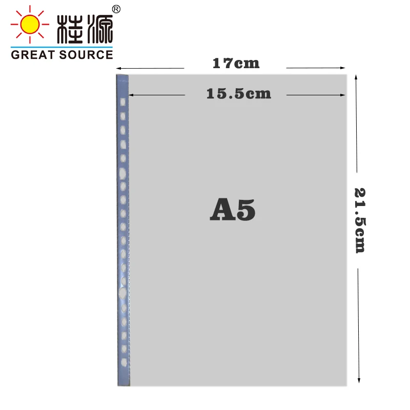 MQQ A5 Punched การนําเสนอกระเป๋า Translucency Nonpoisonous รสจืดสําหรับ A5 แฟ้มโฟลเดอร์เอกสารกระเป๋า (100 ชิ้น/ล็อต)