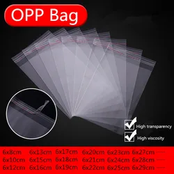 100pcs/4 size transparent sealed Opp plastic bag sachet gift bag, small packing bag for wedding jewelry