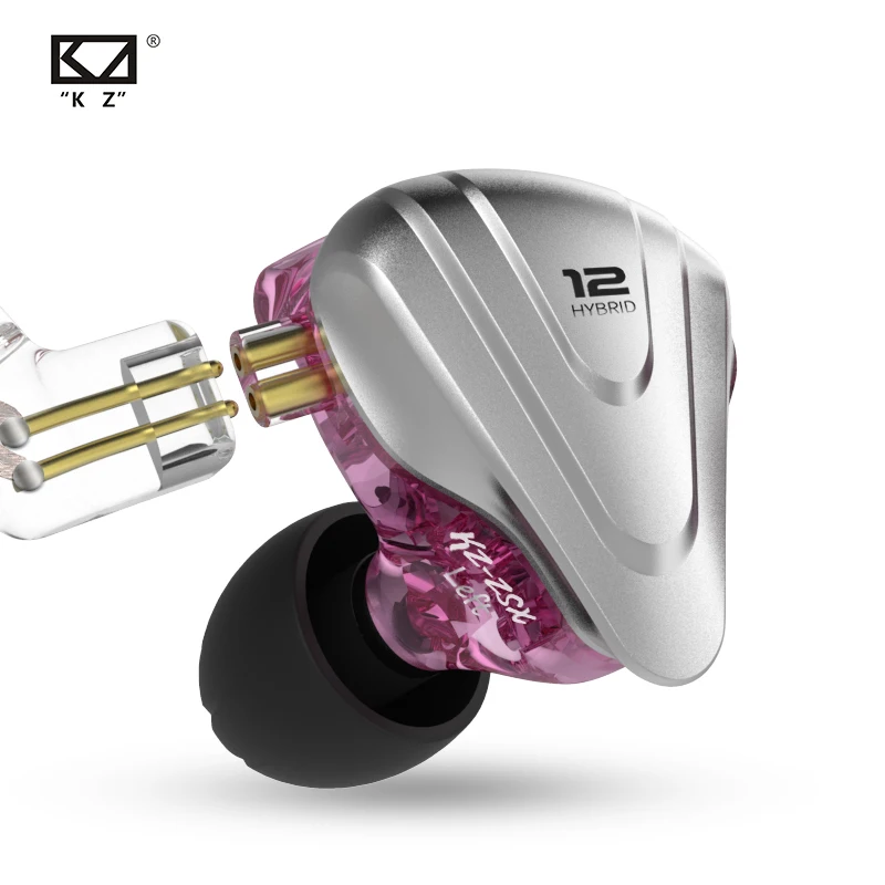 KZ ZSX Metal Earphones 5BA+1DD Hybrid Technology 12 Driver HIFI Bass Earbuds In Ear Monitor Earphone Noise Cancelling Headset