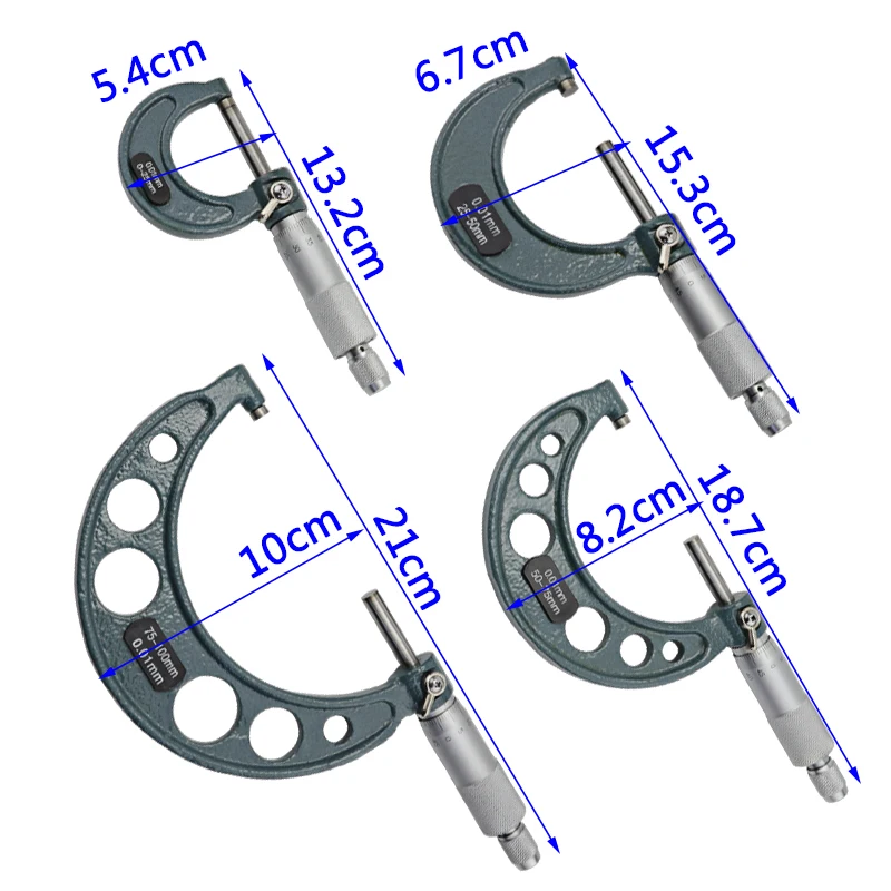 4pcs Outside Micrometer Set Machinist Tool 0-4\