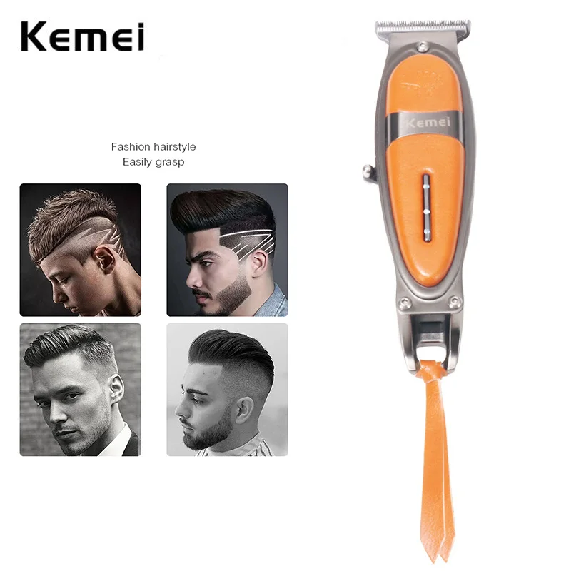 Kemei KM-1946 Professional Men's Hair Clipper USB Noise Reduction Hair Trimmer with Metal leather Cover Salon Hair Cut Machine