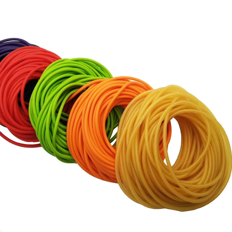 Natural Latex Slingshots Five Colors Rubber Tube 0.5-5M For Hunting Shooting 2X5mm Diameter High Elastic Tubing Band Accessories