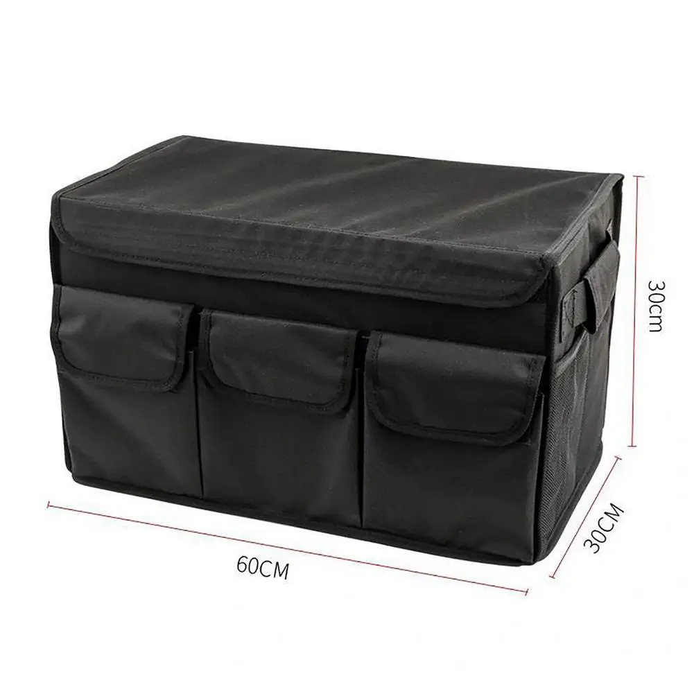 Car Trunk Organizer With Lid Eco-Friendly Multi Compartments Durable Collapsible Cargo Storage Box Container For Auto Truck SUV