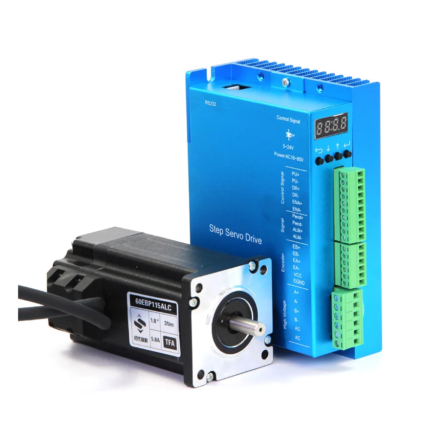 Nema24 closed loop stepping servo motor + digital display driver kit 3N.m, with encoder 1000 lines