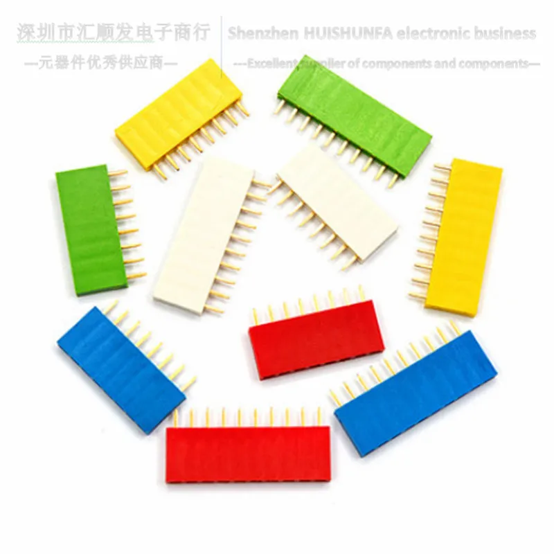 Siège à une rangée pour femme, 1x4/5/6/8/10p, 2.54mm d'espacement, rouge, jaune, bleu, blanc, vert