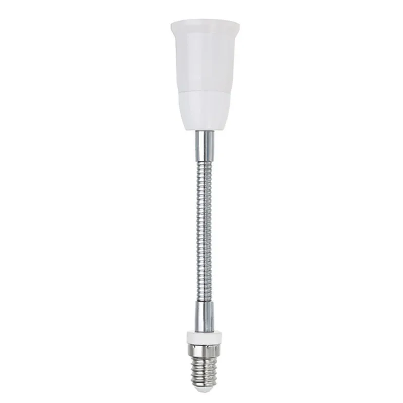 1pcs 18CM E14 to E27 Flexible Extend Bulb Base Lamp Adapter Screw Holder Converter AC250V White Support Dropshipping