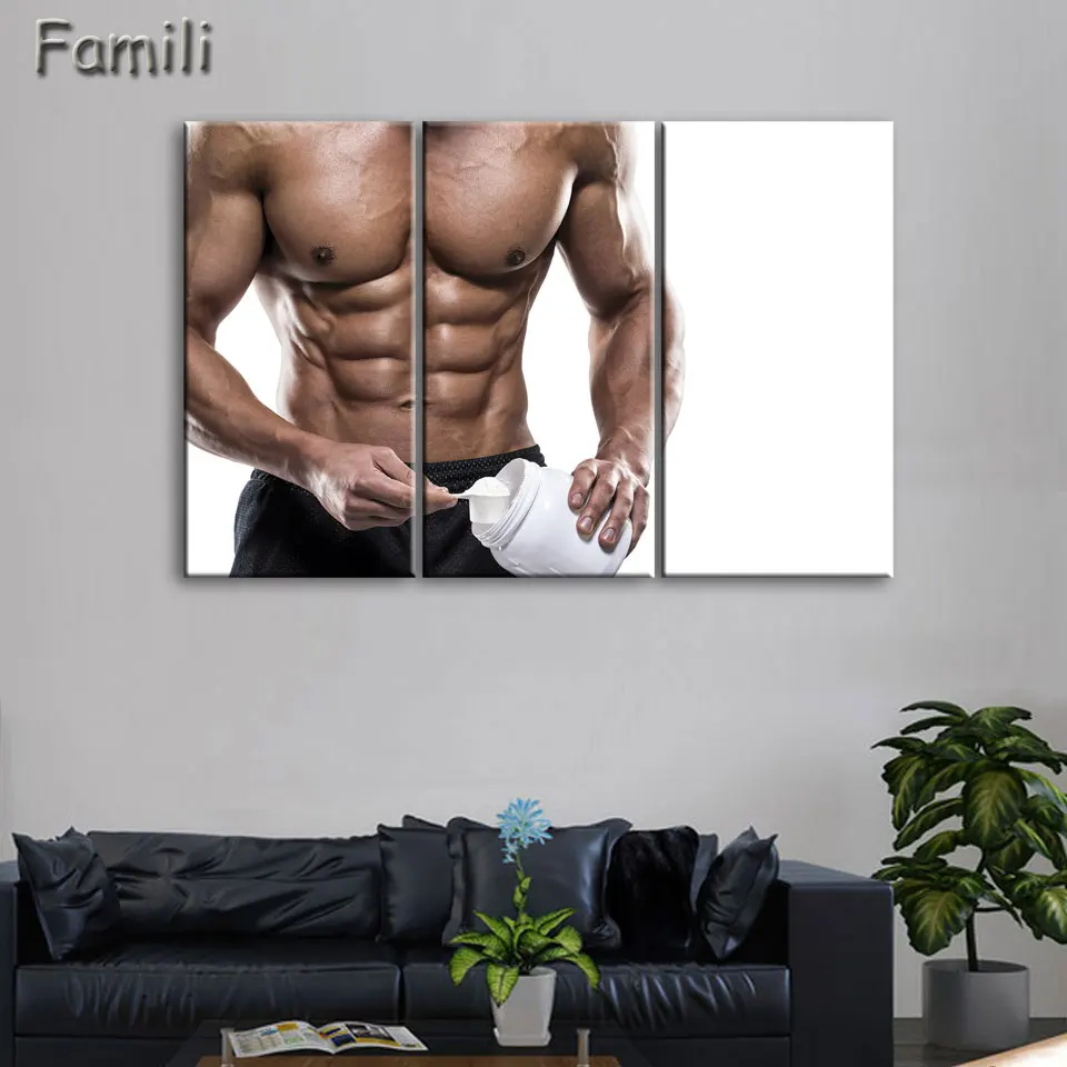 

3pcs Wall Art Poster Bodybuilding Exercise Fitness Sports Painting Canvas Printing Unframed Modular Pictures Hot Cuadros Decor