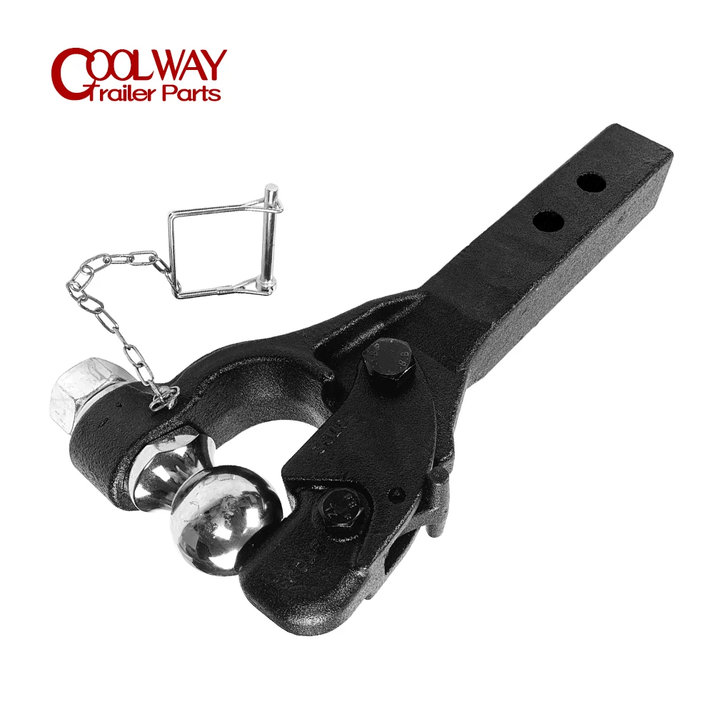 Heavy Duty 8 Ton 2-Inch Ball Long Shank Combo Pintle Hook Receiver Arm Hitch Towing for 4WD Truck Trailer Parts