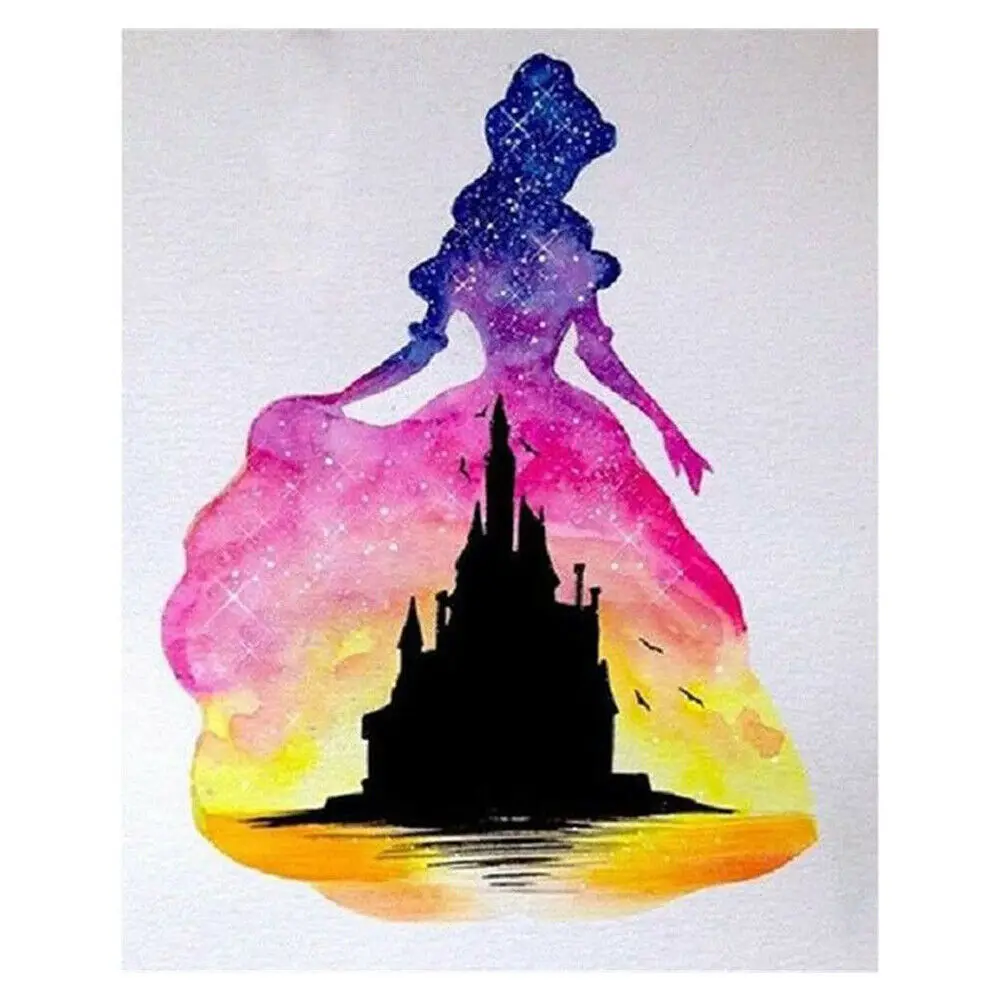 

Abstract Girl Island Castle Painting Wall Art 5d Diamond Full Round Drill Embroidery Cross Stitch Picture Mosaic Gifts