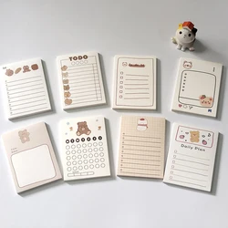 Bloc de notas de oso lindo, notas de decoración, papel para hacer lista, Bloc de notas, planificador diario, álbum de recortes DIY, papelería, suministros escolares, 50 hojas