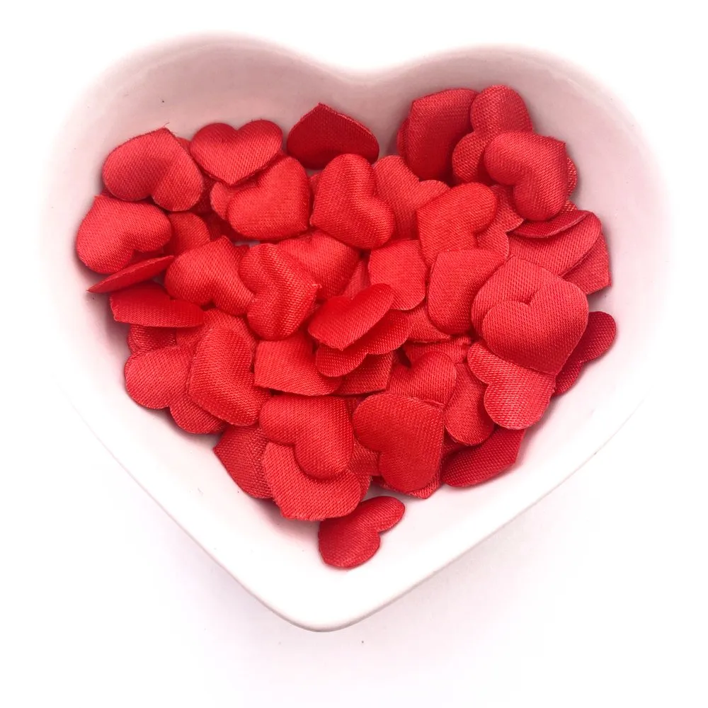 400PCS Cloth Padded Lovely Mini Peach heart Patch Wedding Appliques DIY Sewing Accessories Craft Decor XE05