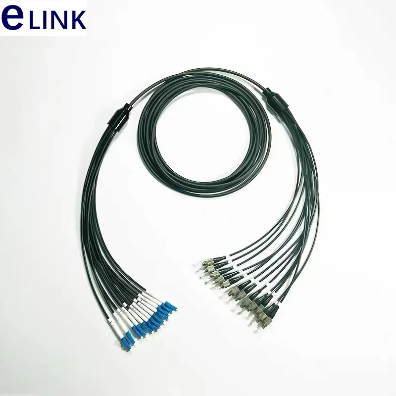 60M 12 cores LSZH Fiber optic Patchcords 12C Armored LC SC FC ST 6.0mm Armored patch lead cable Outdoor SM FTTA jumper 12 fiber