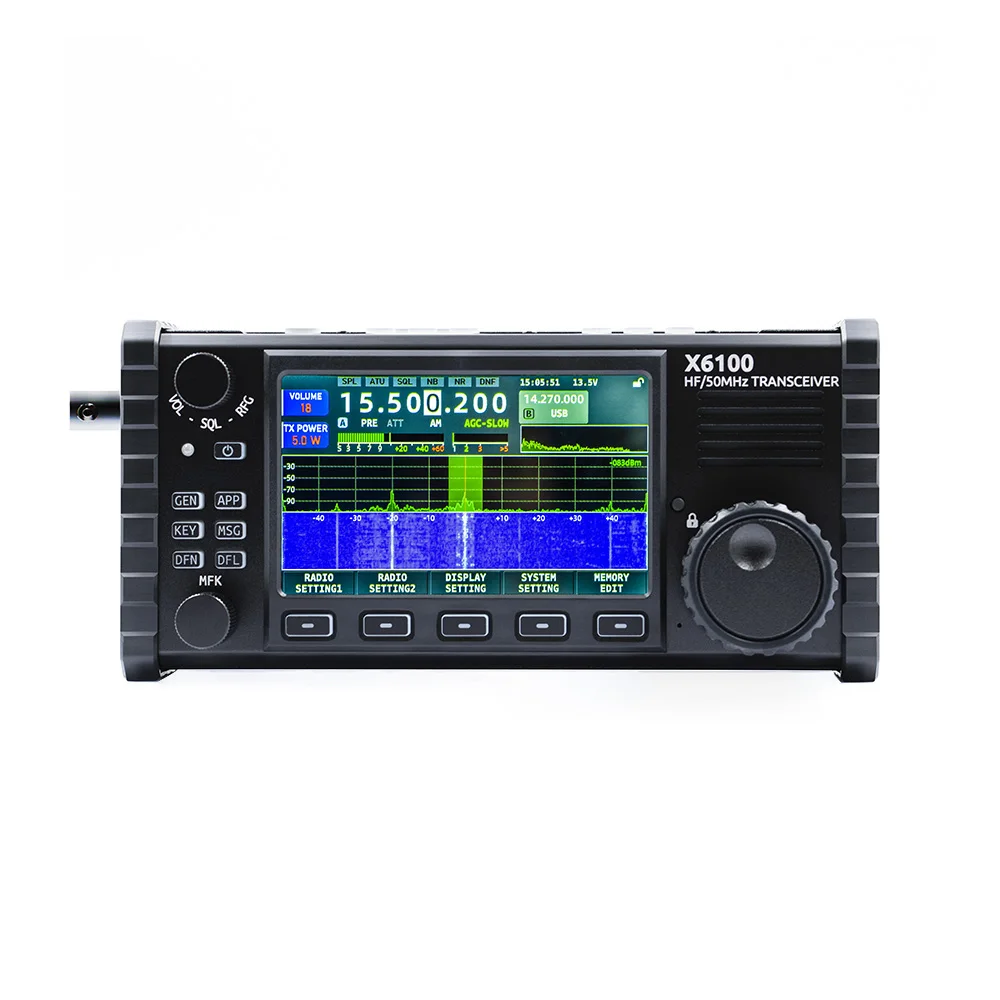 Xiegu X6100 Portable Sdr Transceiver 0.5Mhz~30Mhz/50Mhz~54Mhz With Integrated Modem, Preset Message, Cw Automatic Call