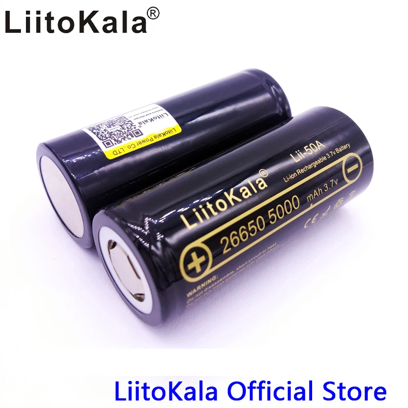 Heißer LiitoKala lii-50A 26650 5000mah lithium-batterie 3,7 V 5000mAh 26650-50A akku geeignet für flashligh