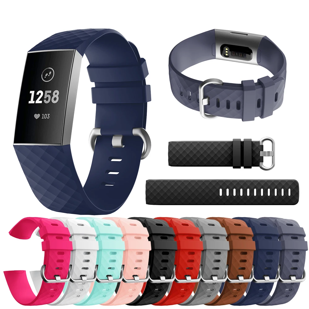 For Fitbit Charge 3 frontier/classic Silicone replacement wrist band strap For Fitbit Charge 3 smart watch wristband accessories