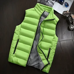 Brand Clothing Cotton-Padded Big Siz Men's Vest Men Waistcoat Mens Jacket Sleeveless Vest Winter Fashion Casual Slim Coats