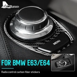 Koolstofvezel voor BMW 6 Serie M6 E63 E64 2004 2005 2006 2007 2008 2009 2010 Auto Console Multimedia Knop Armsteun Radio frame