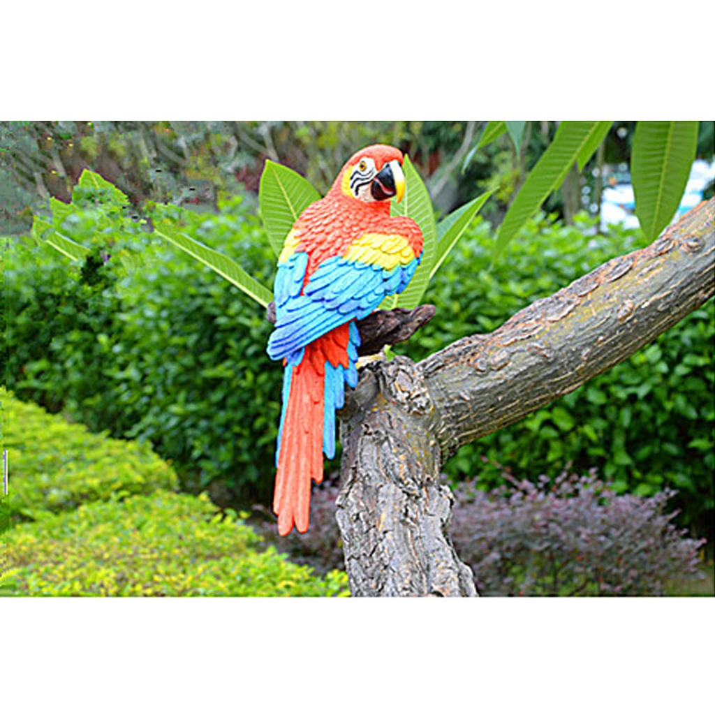 Decortaive Garden Ornaments Resin Parrot Figurine for Outdoor/Indoor Decor