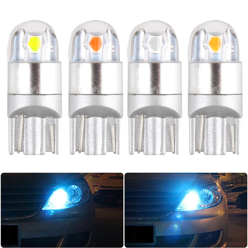 New Car LED T10 3030 2SMD Reading Dome Lamp Marker Light Wedge Lights License Plate Bulbs W5W 168 194 192 DC 12V Car Accessories