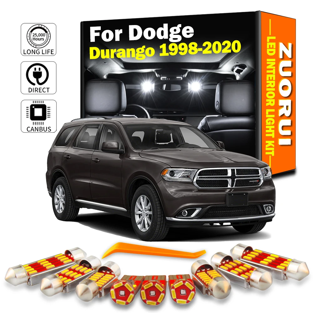 ZUORUI Canbus Vehicle LED Interior Map Dome Trunk Light Kit For Dodge Durango 1998-2017 2018 2019 2020 Led Bulbs Car Accessories