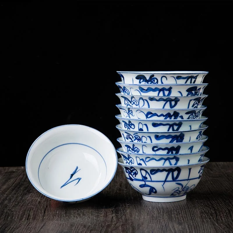 Chinese Blue and White Porcelain Jingdezhen Ceramic Rice Bowl Ramen Soup Bowls Kitchen Accessories Food Container Art Bowls Gift