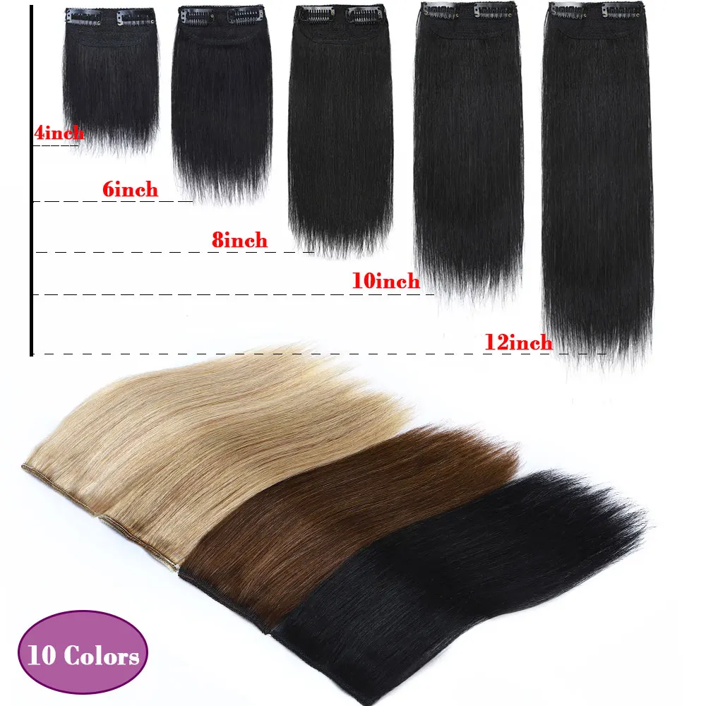 Sego Haar Pads Haarteile 100% Menschliches Haar Patches Unsichtbaren Clip In Einem Stück Haar Extensions Hinzufügen Haar Volumen 8g-17g