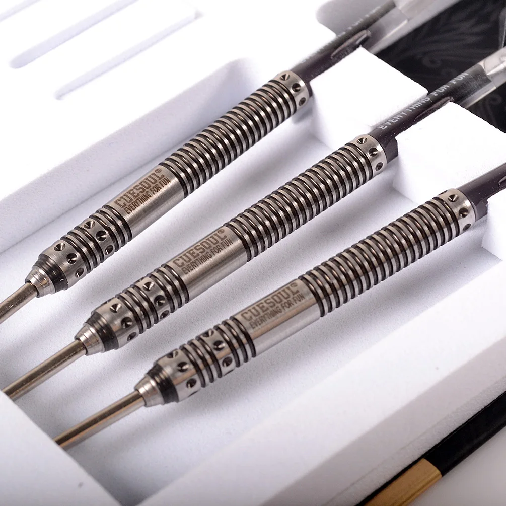 Cuesoul Dragon 22G/24G/26G Tungsten Steel Tip Darts, dart Vat Met Grijs Titanium Gecoat