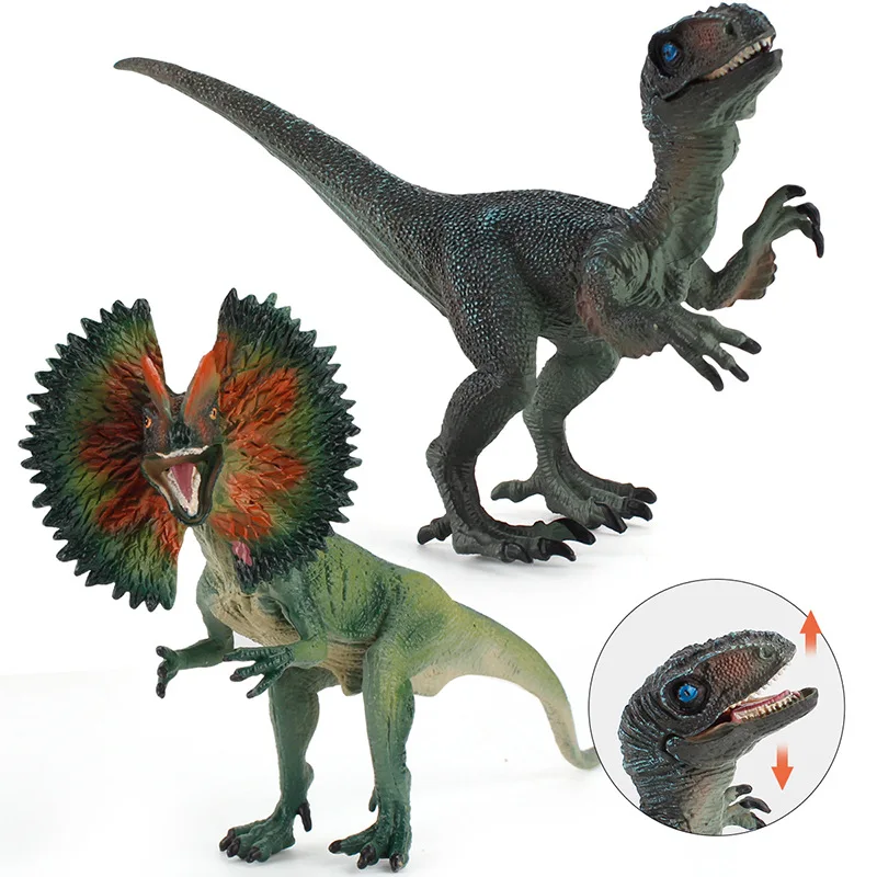 

Medium Size High Simulation Jurassic Dinosaur World Model Toy Dilophosaurus Velociraptor Dinosaur Model Toys Mouth Can Be Closed